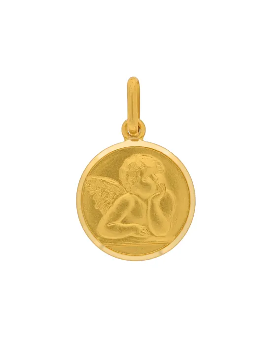 18CT YELLOW GOLD ANGEL 14mm